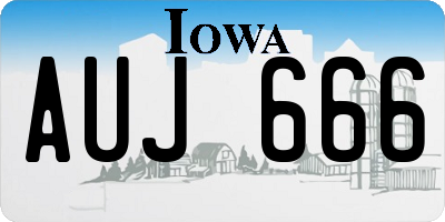 IA license plate AUJ666