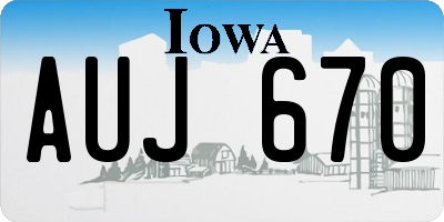 IA license plate AUJ670