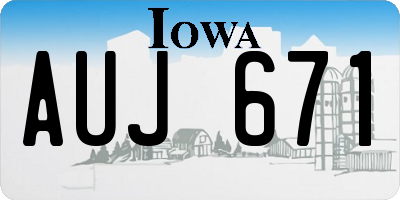 IA license plate AUJ671
