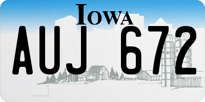 IA license plate AUJ672