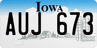 IA license plate AUJ673