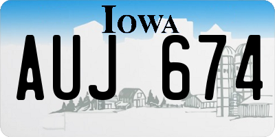 IA license plate AUJ674