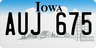 IA license plate AUJ675