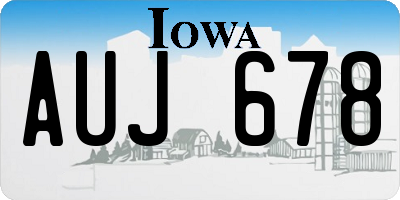 IA license plate AUJ678