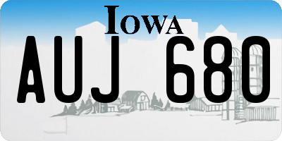 IA license plate AUJ680
