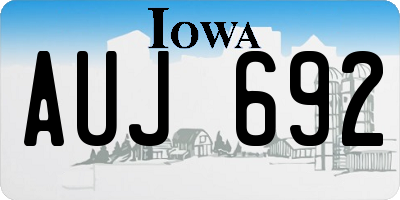 IA license plate AUJ692