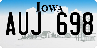 IA license plate AUJ698