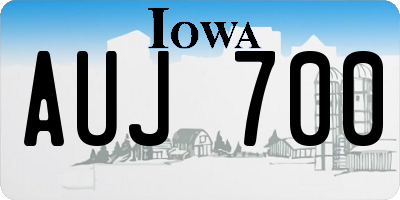 IA license plate AUJ700