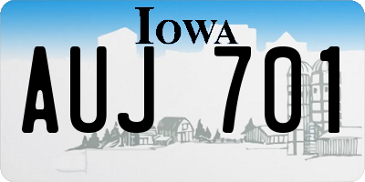 IA license plate AUJ701