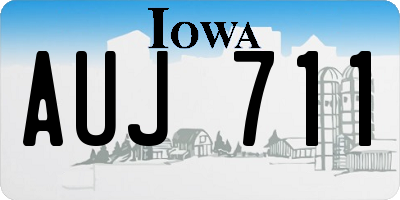 IA license plate AUJ711