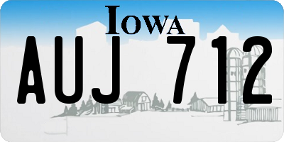 IA license plate AUJ712