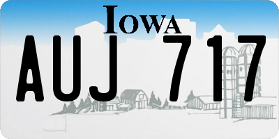 IA license plate AUJ717