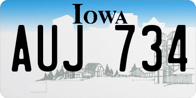 IA license plate AUJ734