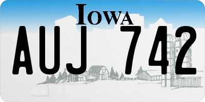 IA license plate AUJ742