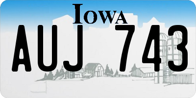 IA license plate AUJ743