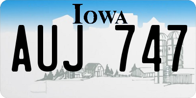 IA license plate AUJ747