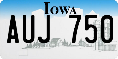 IA license plate AUJ750