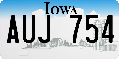 IA license plate AUJ754