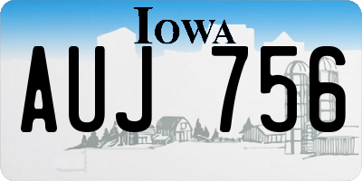 IA license plate AUJ756