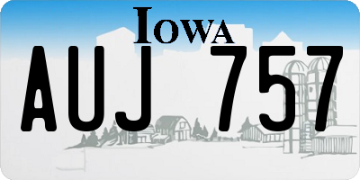 IA license plate AUJ757