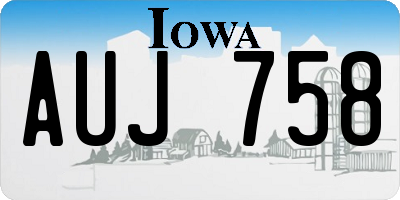 IA license plate AUJ758
