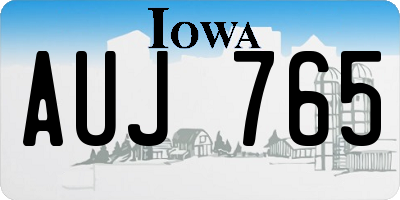 IA license plate AUJ765