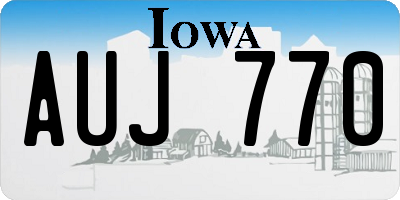 IA license plate AUJ770