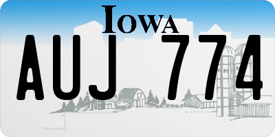 IA license plate AUJ774
