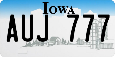 IA license plate AUJ777