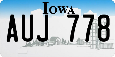 IA license plate AUJ778
