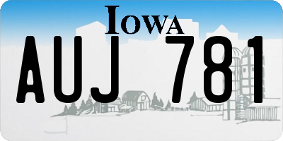 IA license plate AUJ781