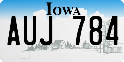 IA license plate AUJ784