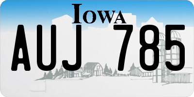 IA license plate AUJ785