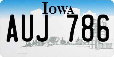 IA license plate AUJ786