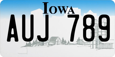 IA license plate AUJ789
