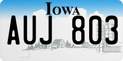 IA license plate AUJ803