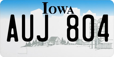 IA license plate AUJ804