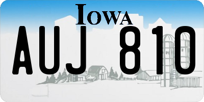IA license plate AUJ810