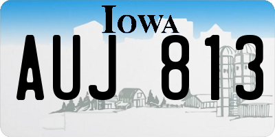 IA license plate AUJ813