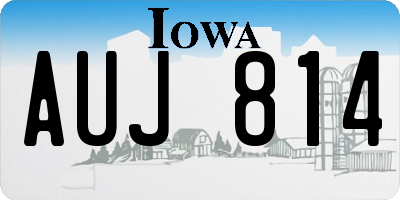 IA license plate AUJ814