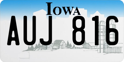 IA license plate AUJ816
