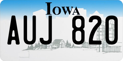IA license plate AUJ820