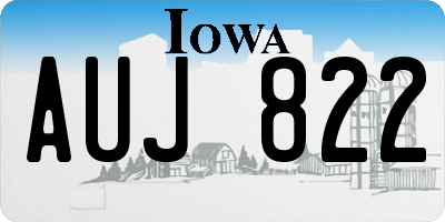 IA license plate AUJ822