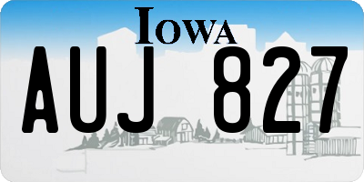 IA license plate AUJ827