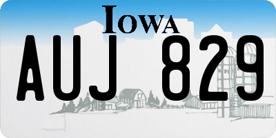IA license plate AUJ829