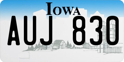 IA license plate AUJ830