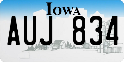IA license plate AUJ834
