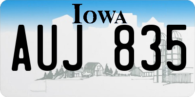 IA license plate AUJ835