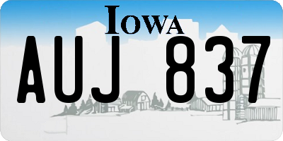 IA license plate AUJ837