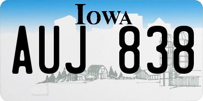 IA license plate AUJ838
